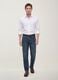 Blue denim straight-fit jeans in pure cotton_0
