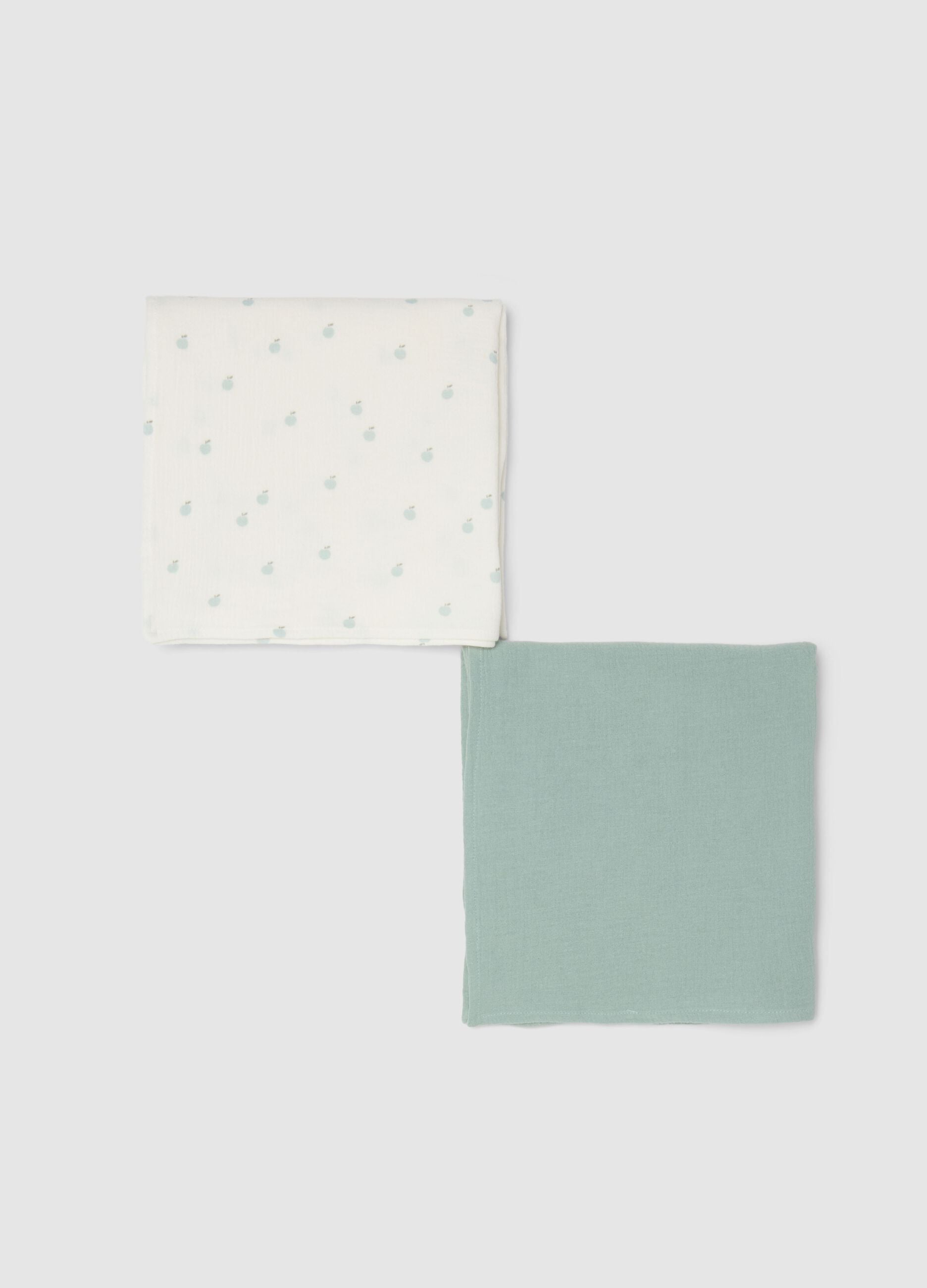 Multicolor pure cotton baby blankets twin pack