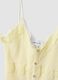 Yellow stretch cotton fitted lace top_5