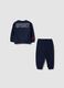 Blue oversized cotton jogger set with MARVEL Spider-Man print for baby boy_1