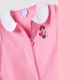 Pink gingham nursery apron with white collar and Minnie embroidery_2
