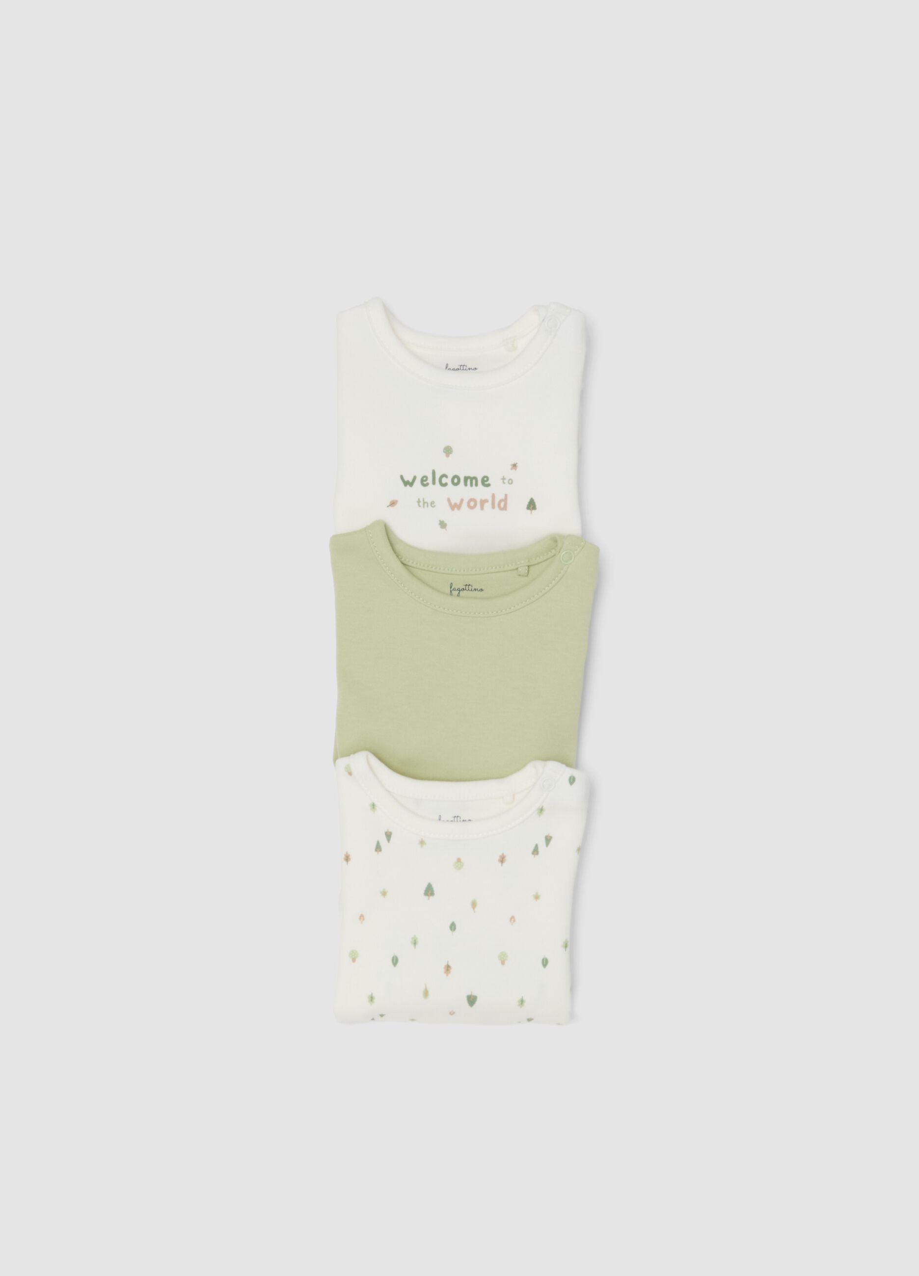 3-pack of multicolour organic cotton baby bodysuits with print