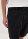 Black denim bermuda shorts in a cotton blend, baggy fit_4