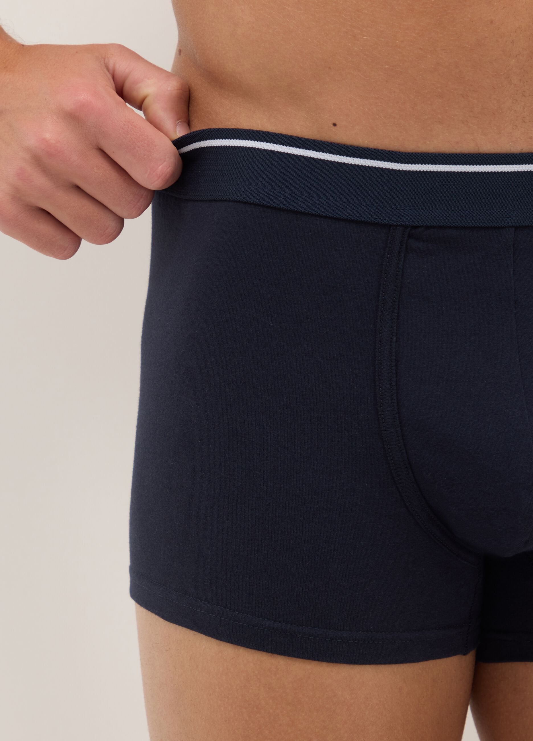 Tripack multicolour boxer shorts in stretch cotton, regular fit
