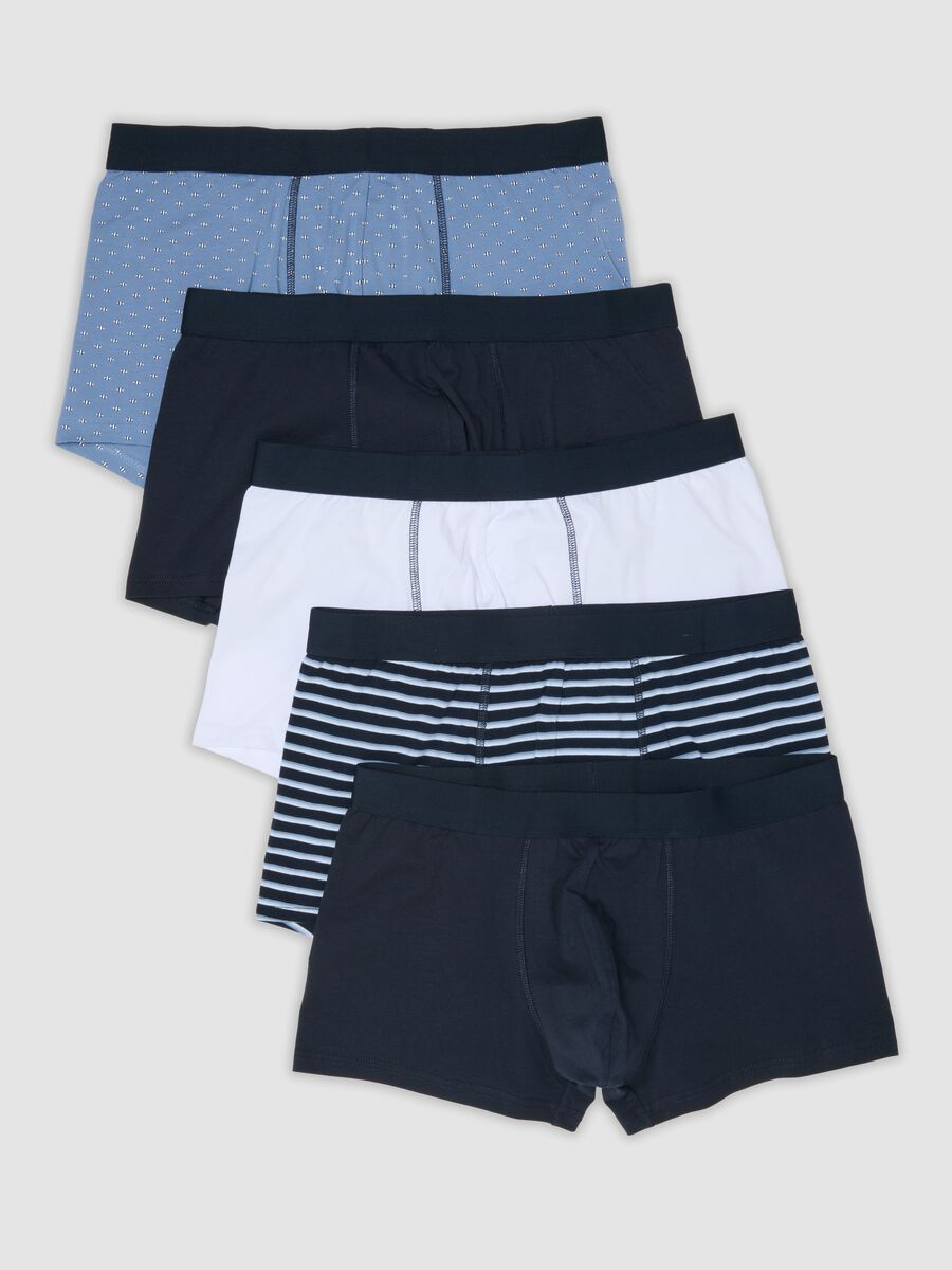 Five-pack of multicolour striped organic cotton boxer shorts_4