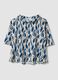 Multicoloured stretch cotton top with soft collar_4