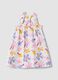 White pure cotton dress with floral print for baby girl_1