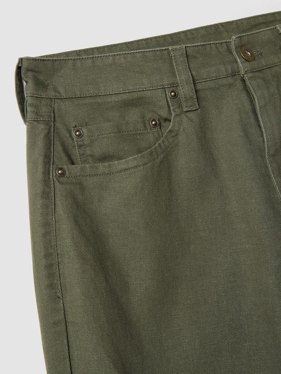 Green linen-cotton blend trousers_2