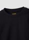 Black crew-neck T-shirt in pure organic cotton for girls_2