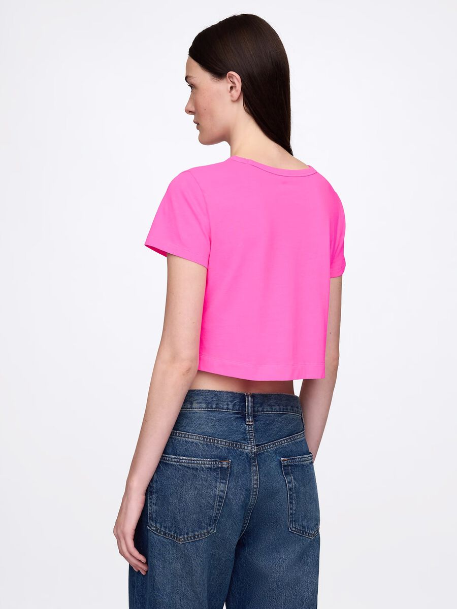 T-shirt cropped in puro cotone_2