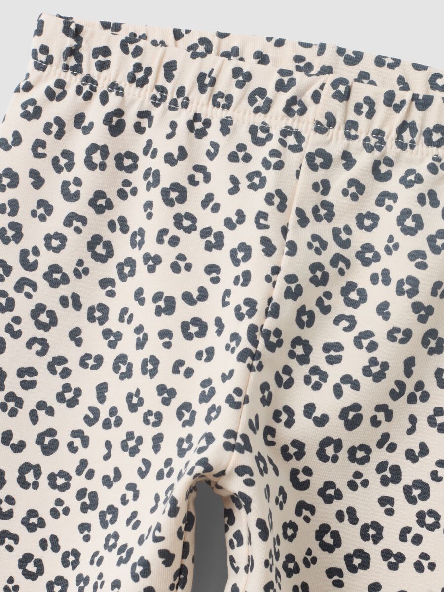 Multicolour organic cotton-blend animal print leggings for baby girl_2