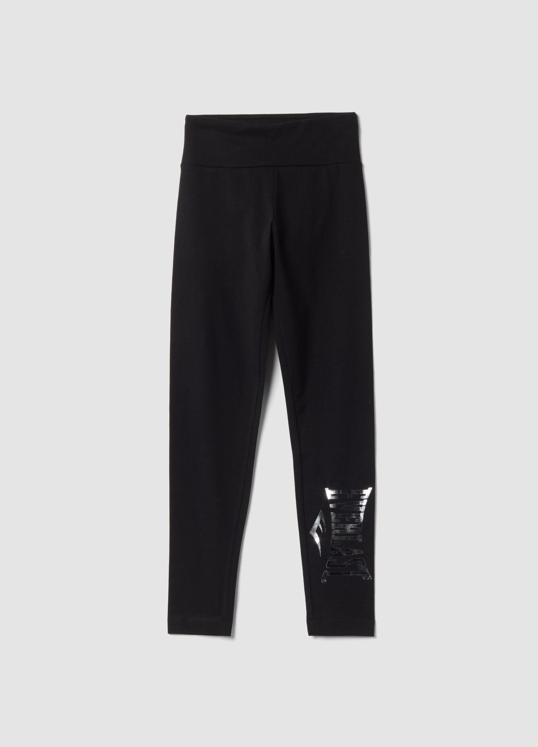 Black stretch cotton leggings