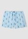 Blue striped swim shorts with seahorse print_4