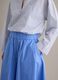 Long sky-blue skirt in pure cotton_3