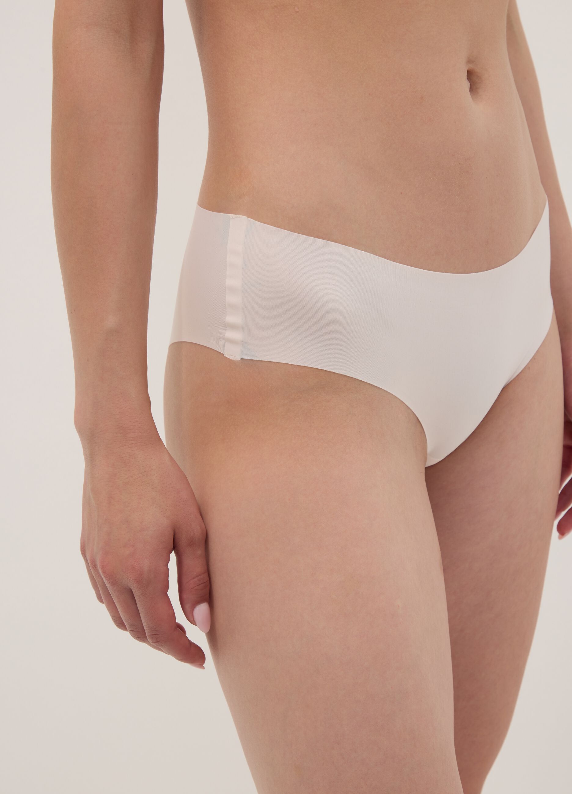 Pink regular-waist stretch microfibre hipster briefs