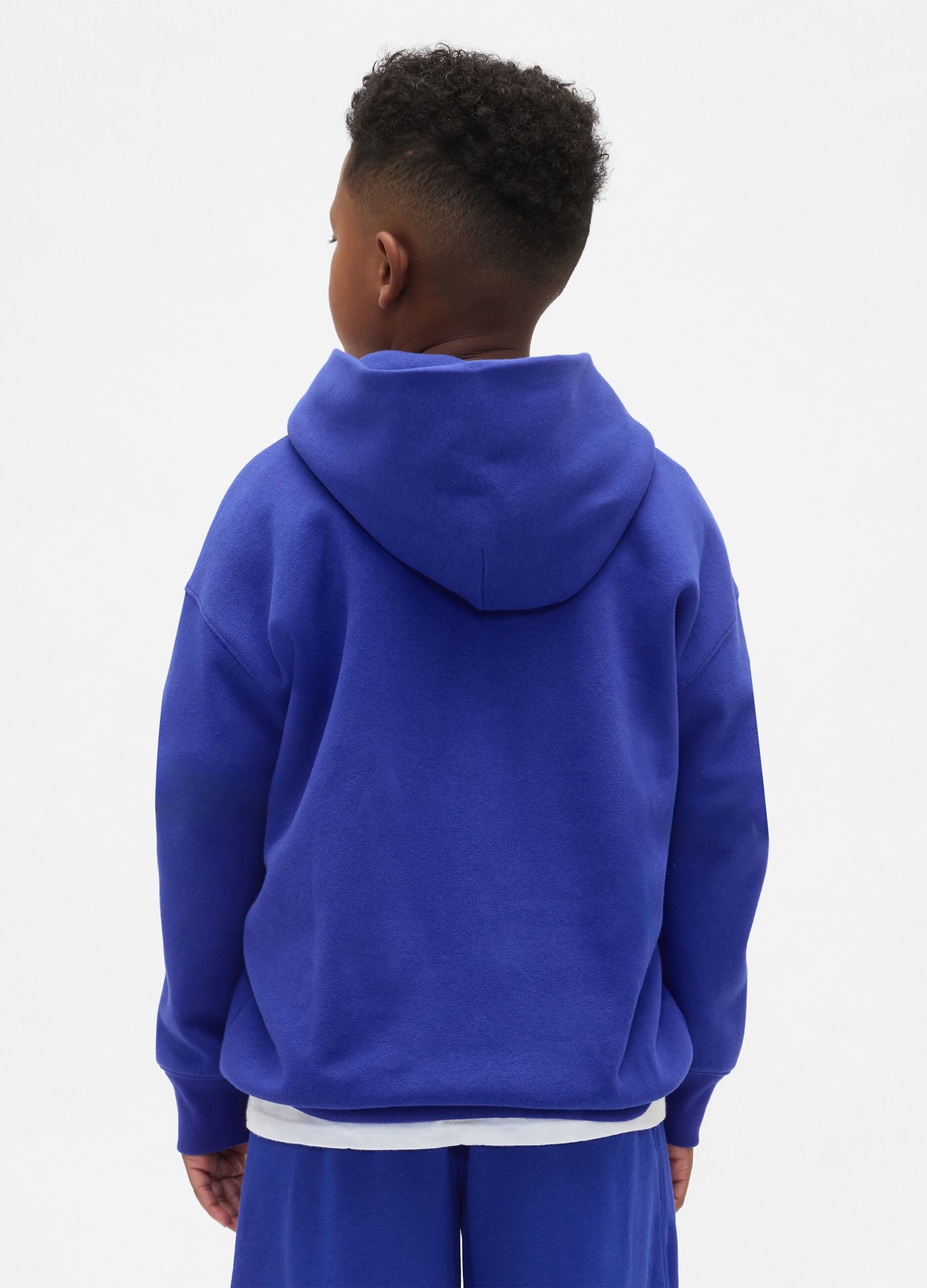 Blue hoodie for boys with logo