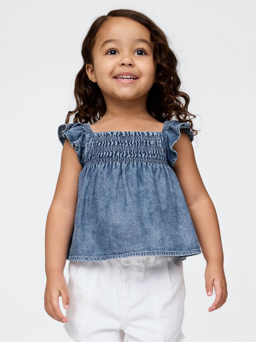 Top smock in denim leggero_0