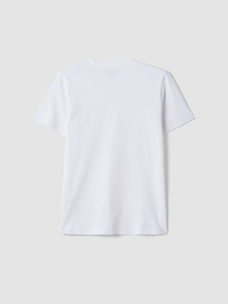 T-shirt in puro cotone bianca da ragazzo regular fit_4