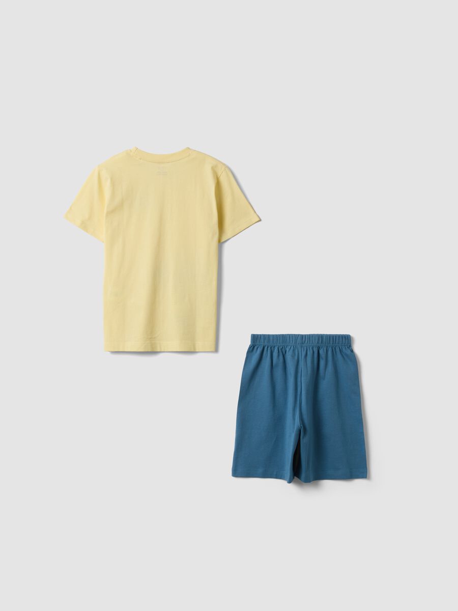 Yellow short pyjamas in pure organic cotton for kids, regular fit_1