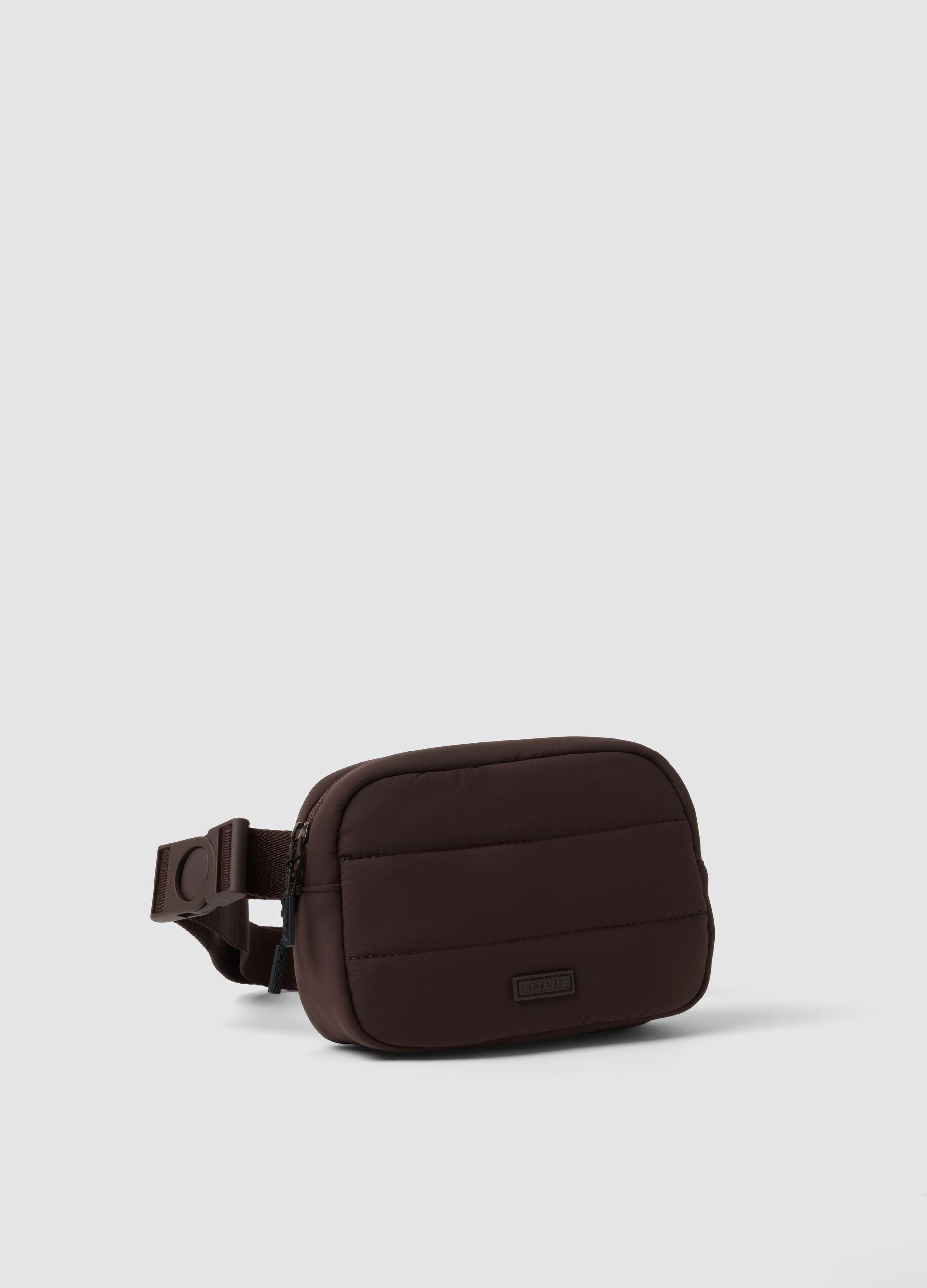 Brown stretch-fabric belt bag with shoulder strap &ndash; ALTAVIA STUDIO