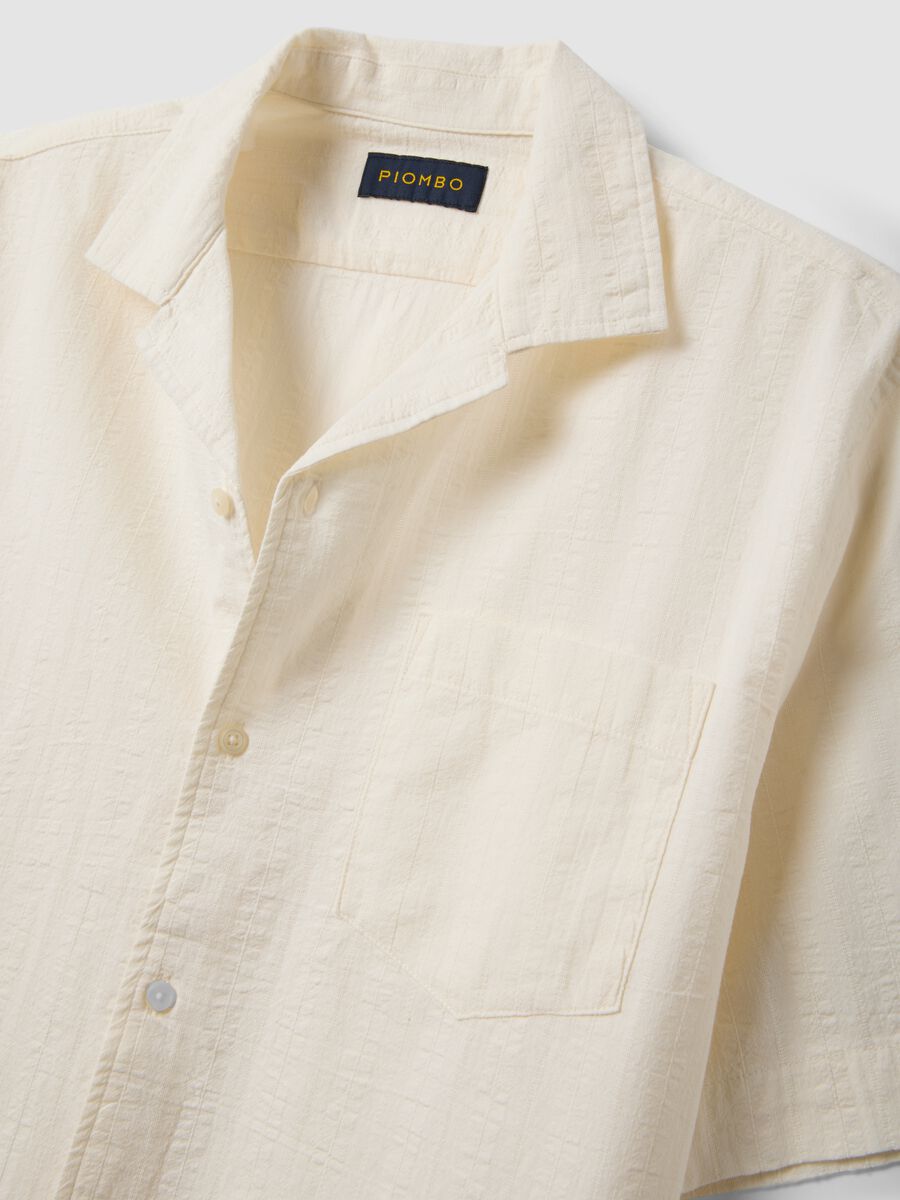 White pure lyocell bowling-collar shirt, regular fit_5
