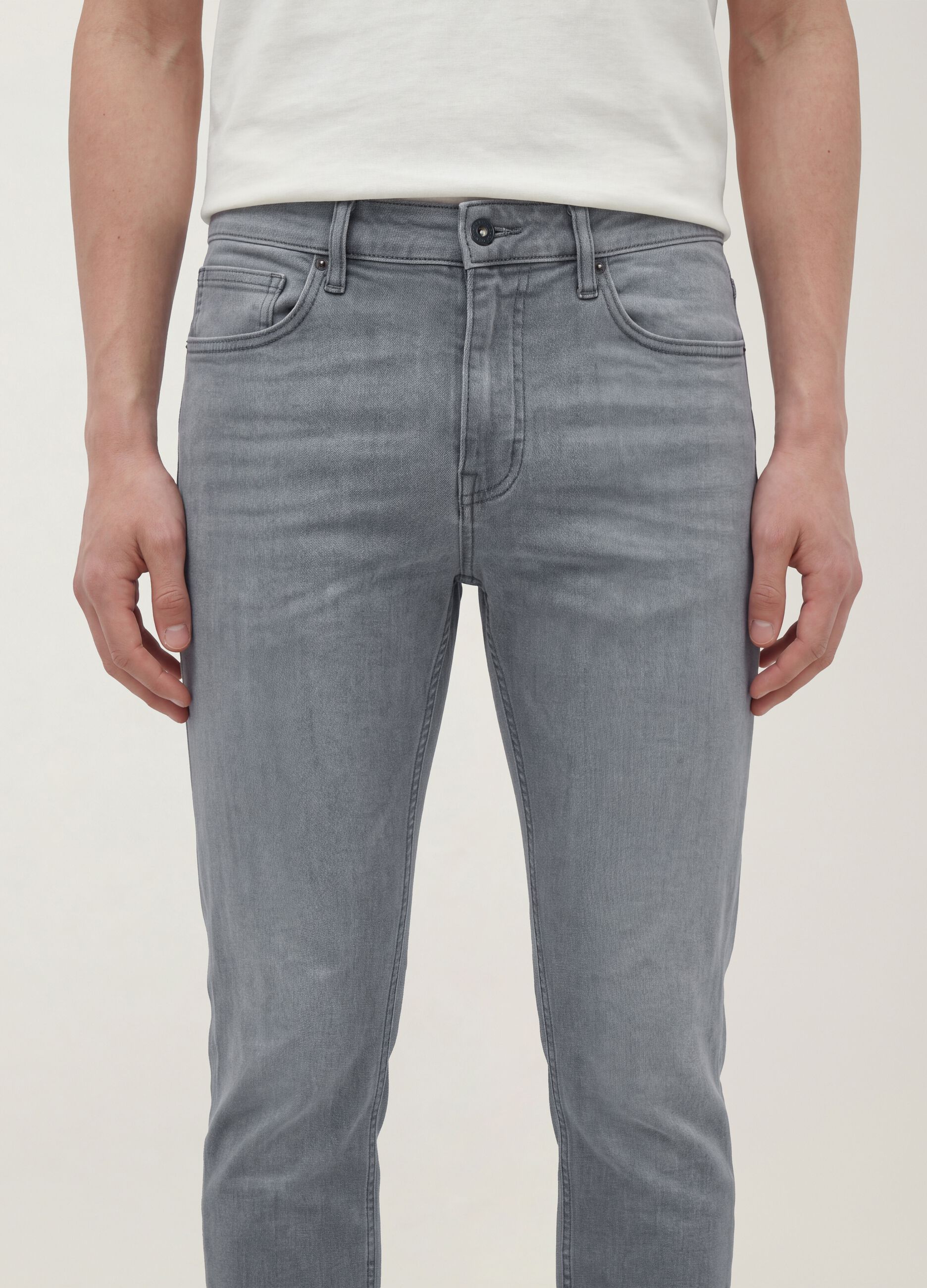 Men&rsquo;s grey skinny-fit stretch cotton jeans