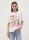 White pure cotton Sailor Moon print T-shirt, regular fit_0