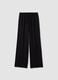 Black pure viscose trousers with drawstring, relaxed fit_4