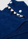 Blue organic cotton hooded poncho_2