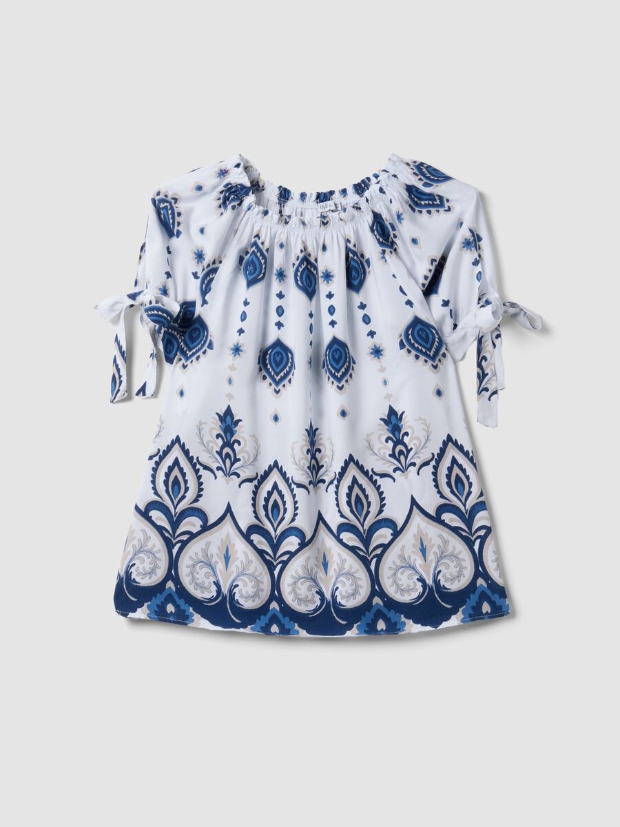 White pure-viscose short-sleeve blouse with paisley print_4