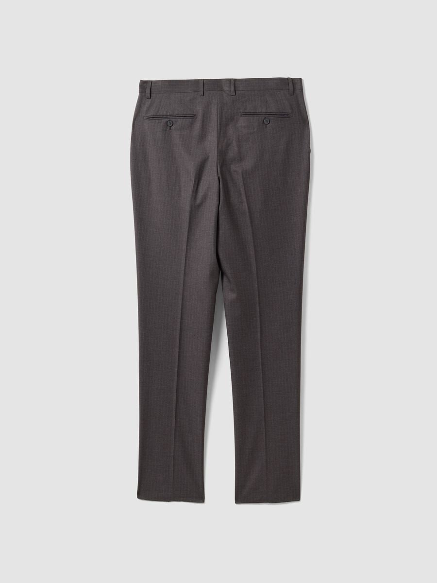 Abito completo grigio in viscosa elasticizzata con rever classico_8