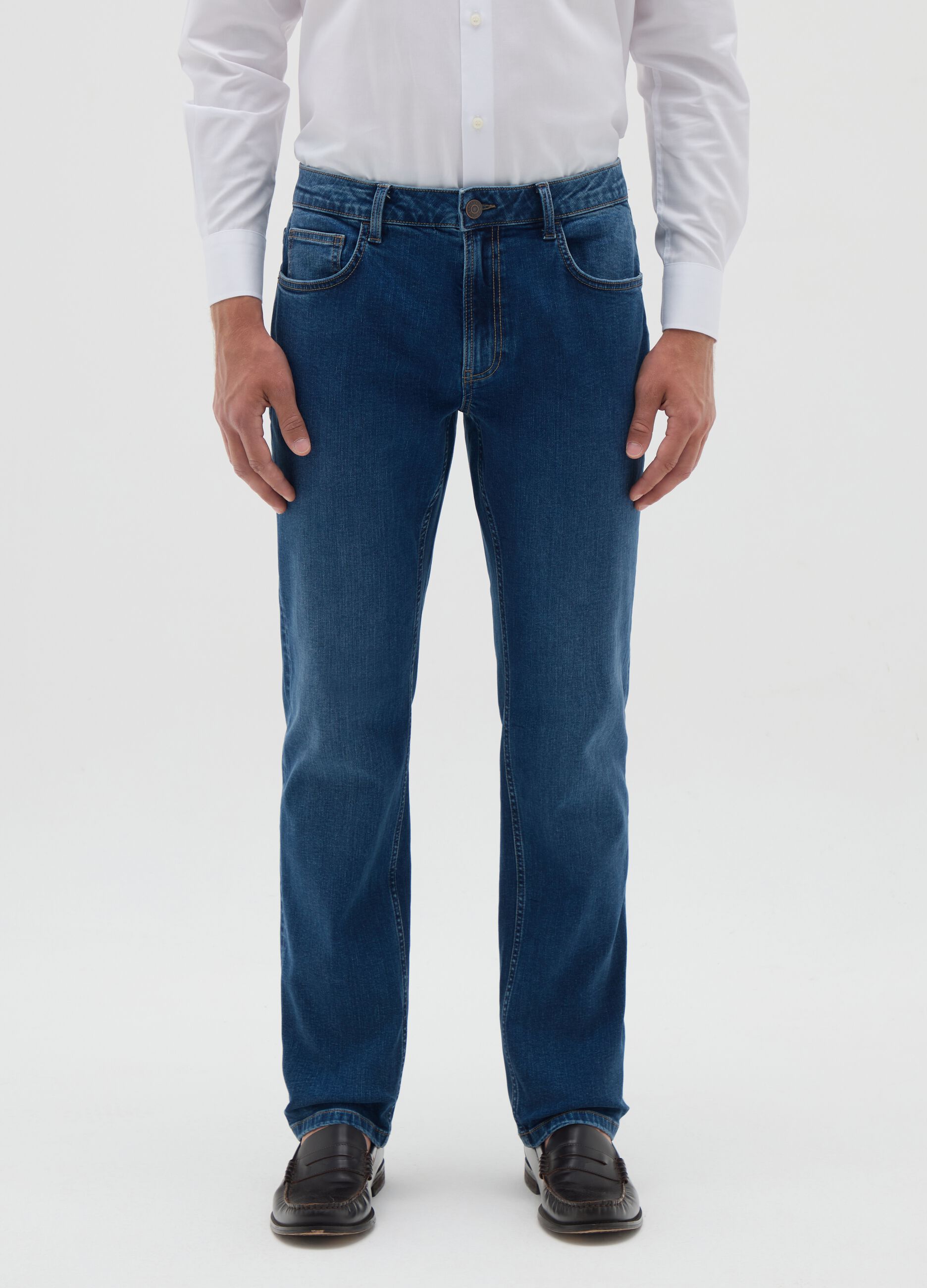 Men's Regular Fit Blue Denim Jeans
