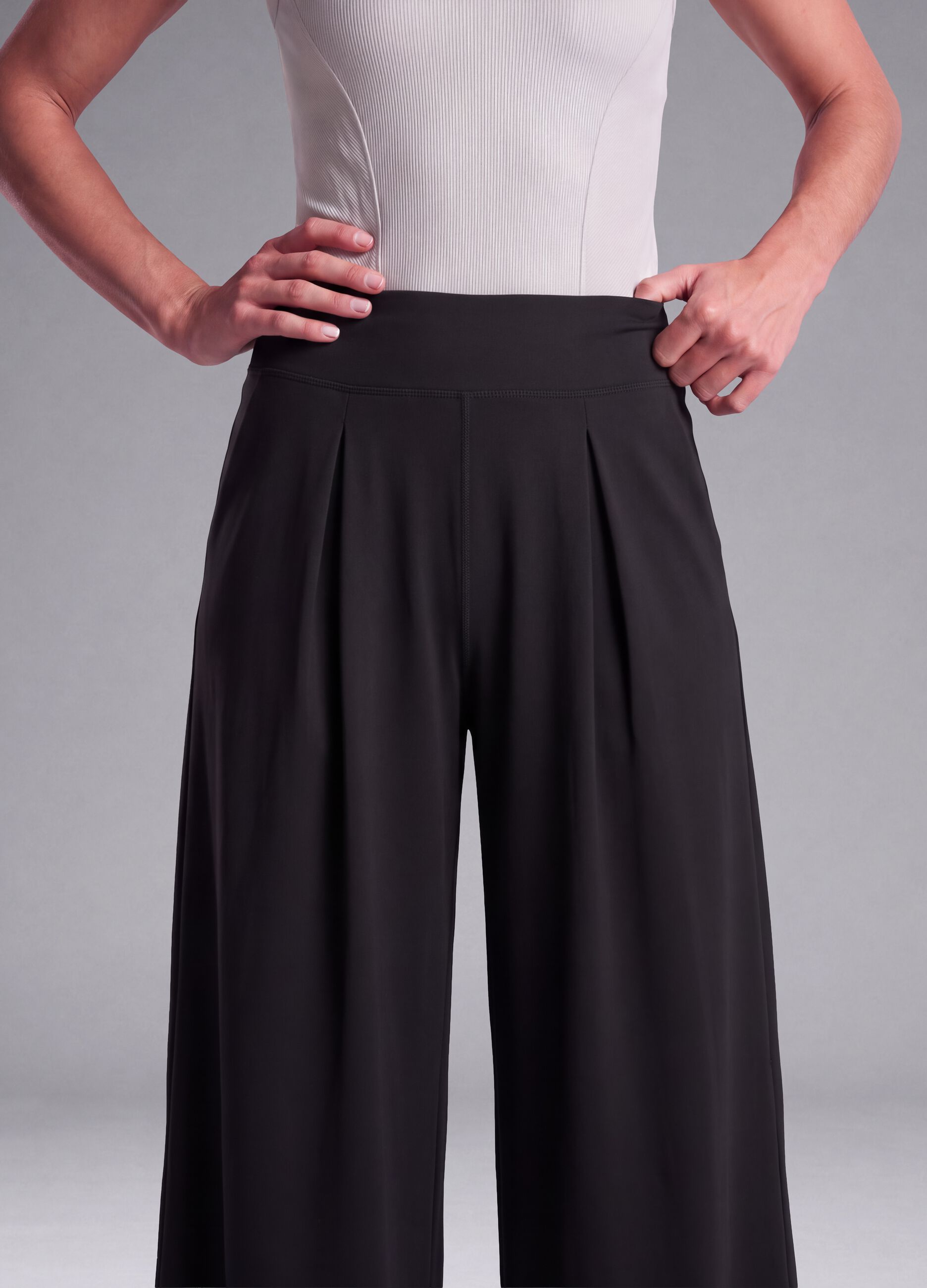 Black wide-leg stretch sports trousers ALTAVIA STUDIO