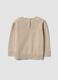 Beige cotton-blend crew-neck jumper for baby boy_1