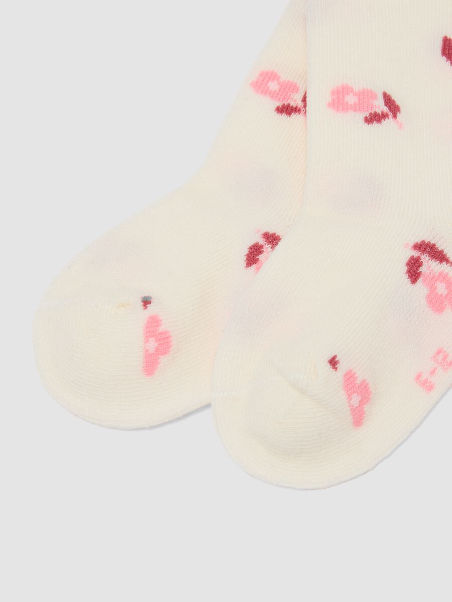 3-pack of pink long socks in stretchy organic cotton_1