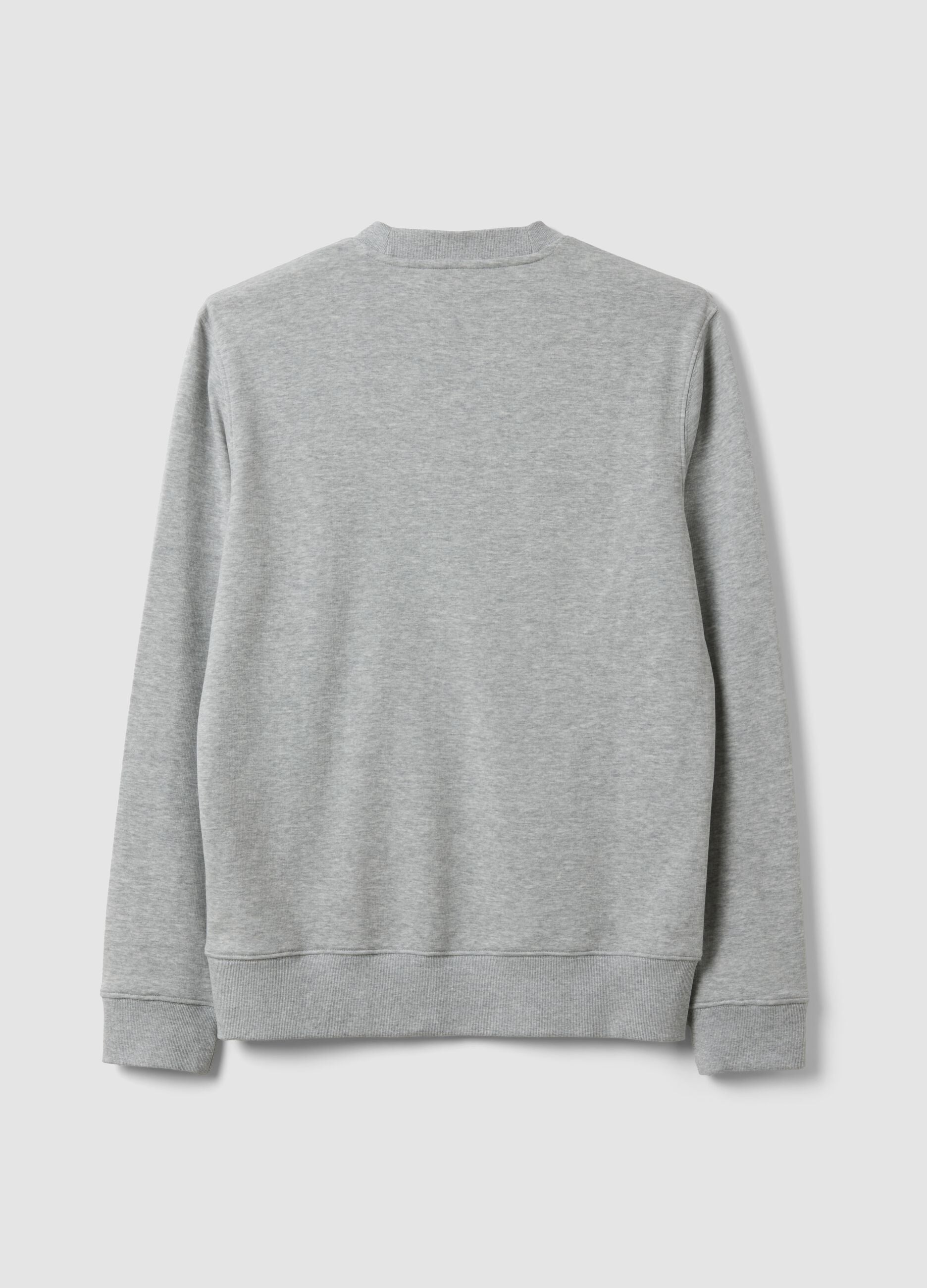 Grey crew-neck sweatshirt in cotton blend, regular fit