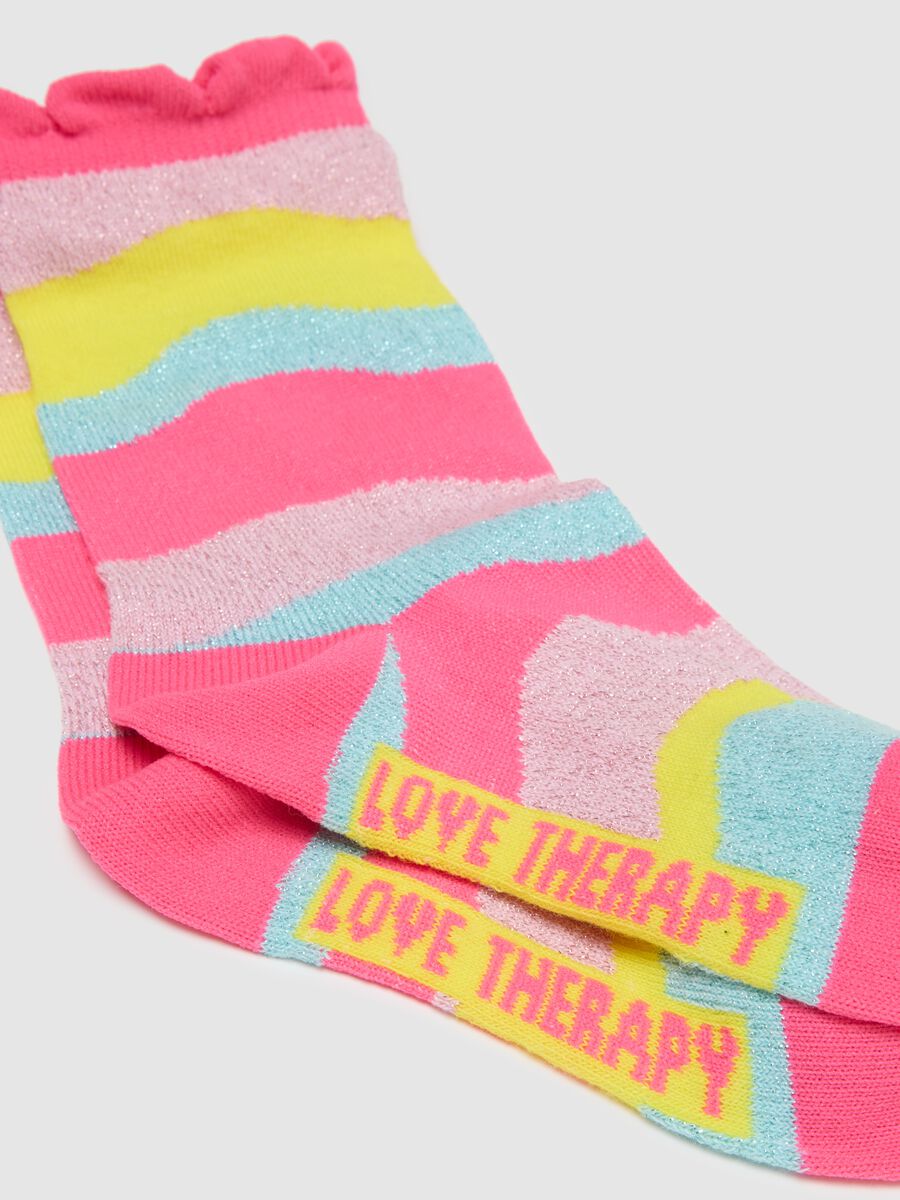 Girl's Regular Fit Multicolour Cotton Blend Socks Tripack_1