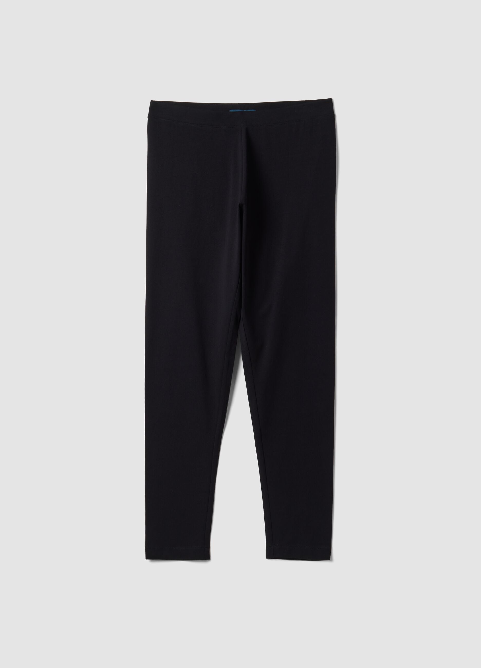 Black skinny-fit stretch cotton leggings