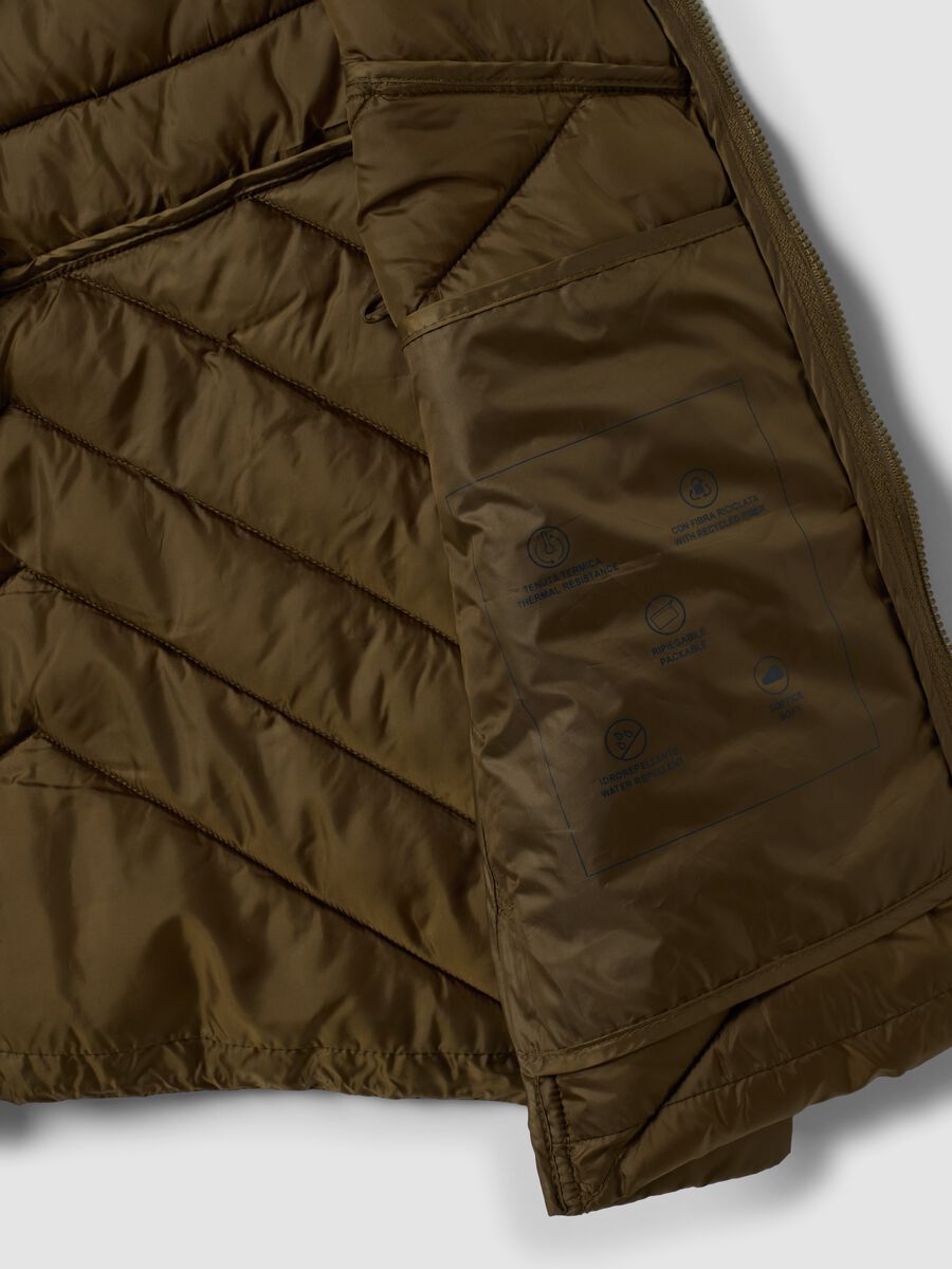 Green Ultralight Quilted Gilet with Zip and High Neck_6