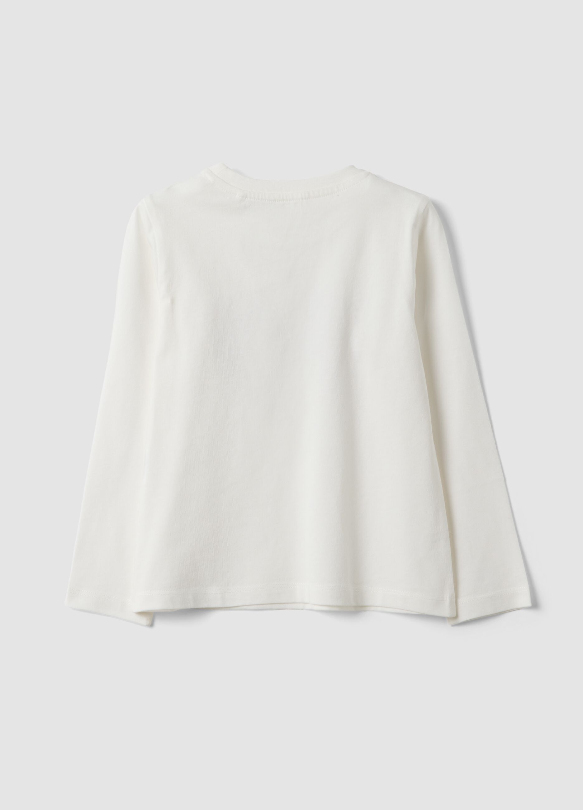 White pure organic cotton crew-neck T-shirt
