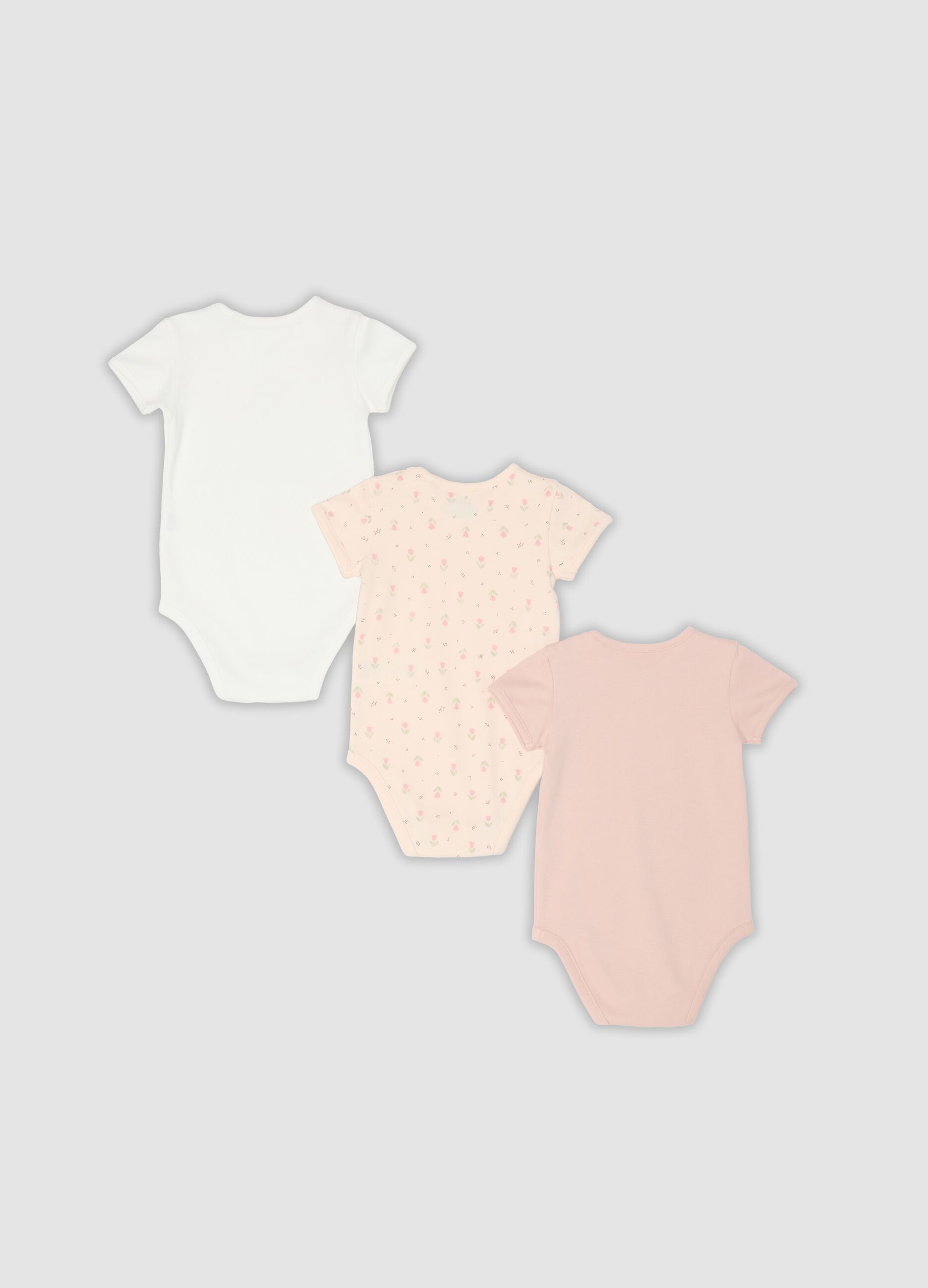 3-pack of multicolour organic cotton bodysuits for baby girl