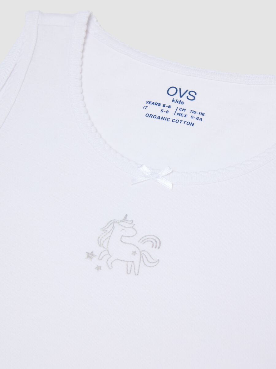 2-pack of multicolour girls&rsquo; organic cotton crew-neck vests_2