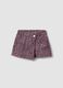 Pink animal-print slim-fit pure cotton shorts for girls_0