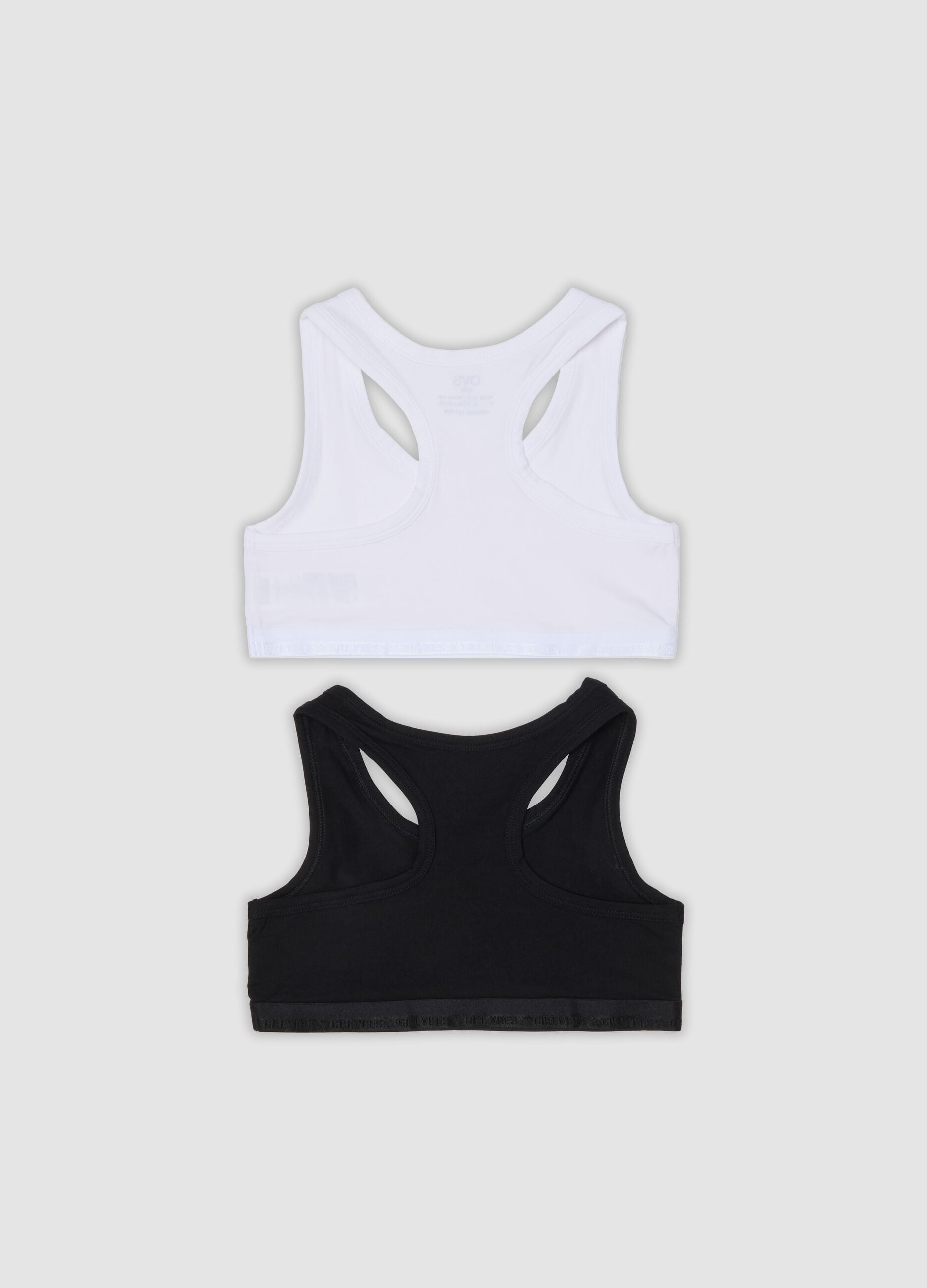 2-pack multicolour organic stretch cotton sports bras