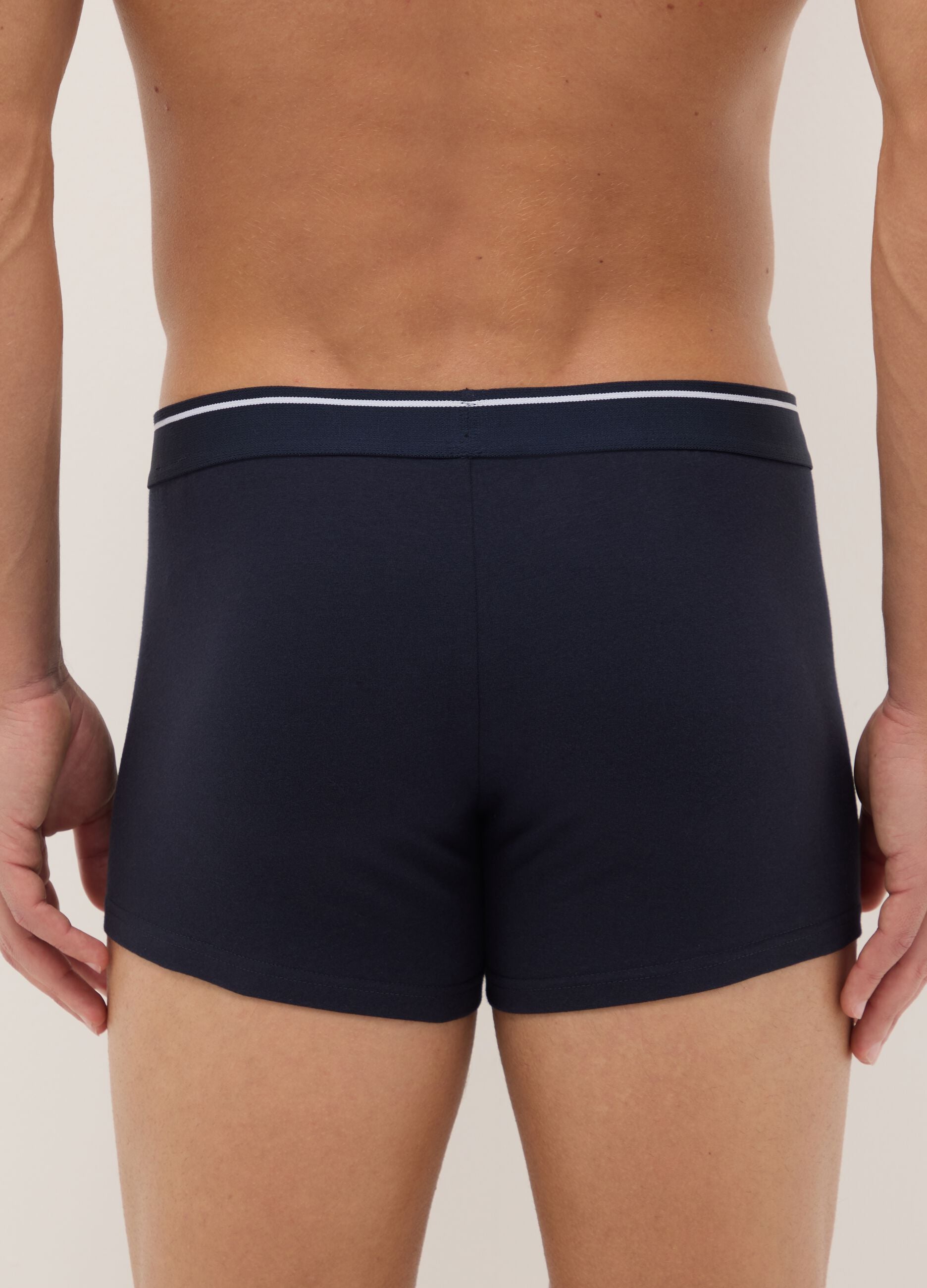 Tripack multicolour boxer shorts in stretch cotton, regular fit