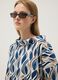 Multicoloured stretch cotton top with soft collar_0
