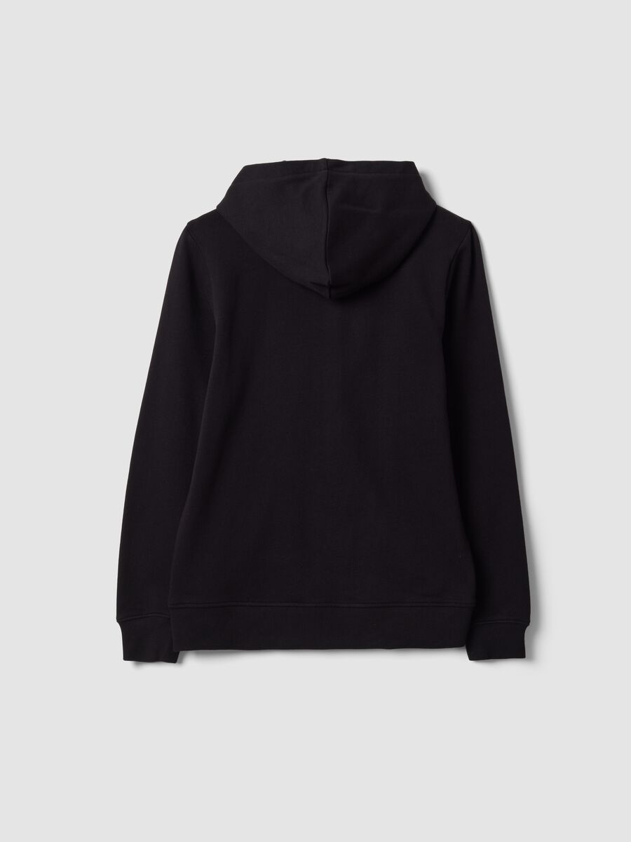 Black organic cotton hooded sweatshirt, regular fit, for boys_5