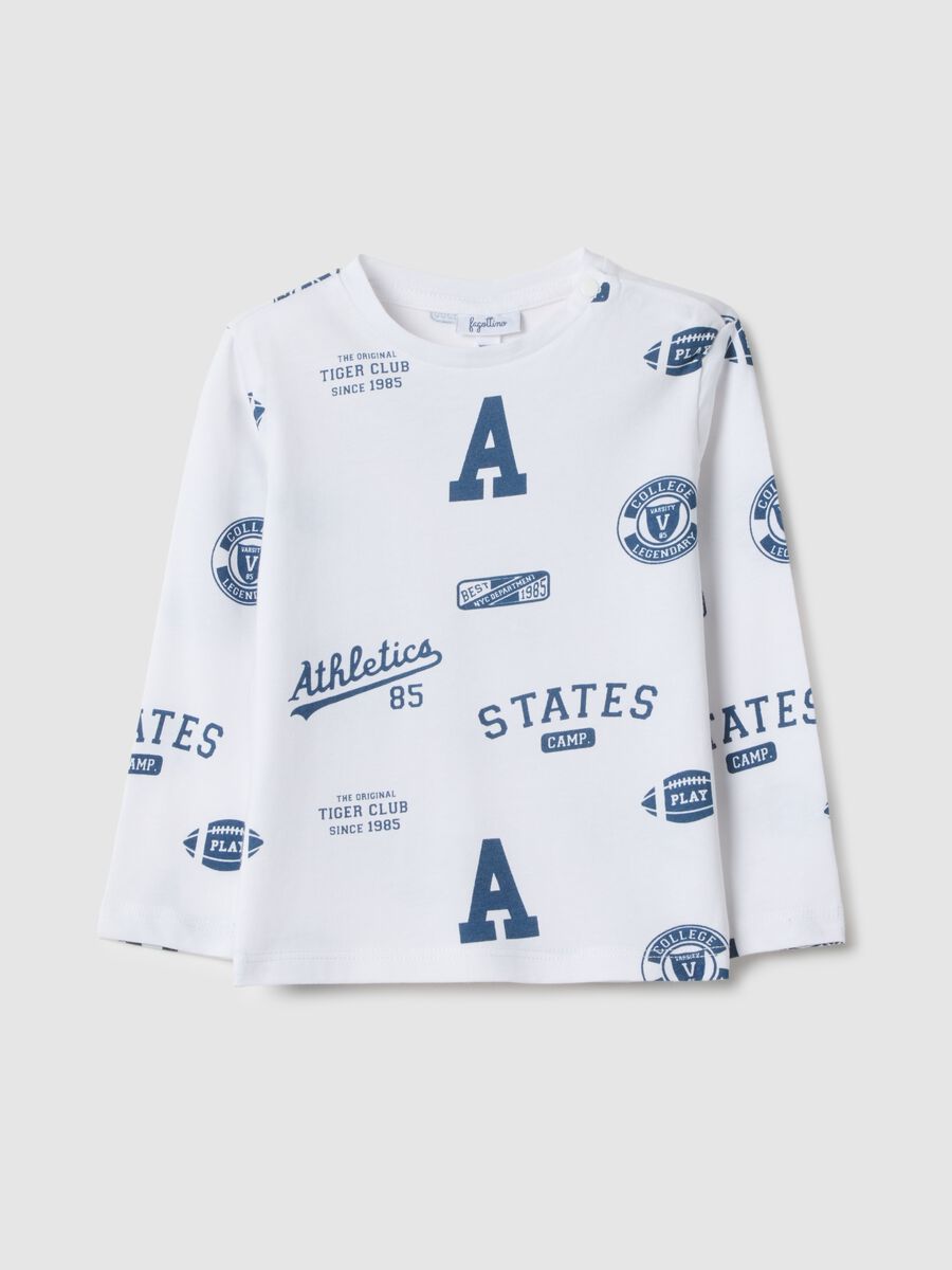 T-shirt da bimbo in puro cotone bianco regular fit_0
