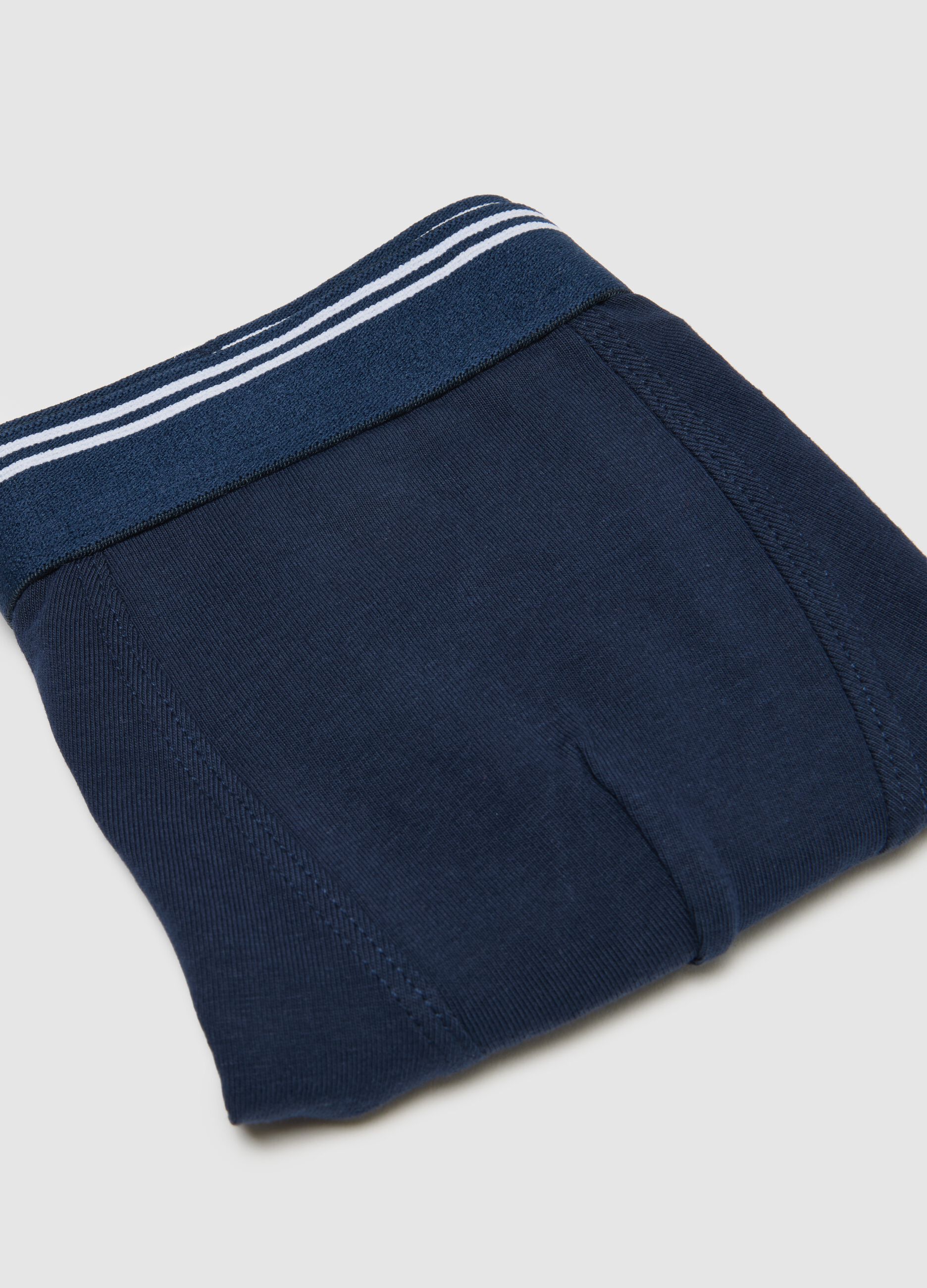Regular fit boys' blue boxer shorts in stretch cotton