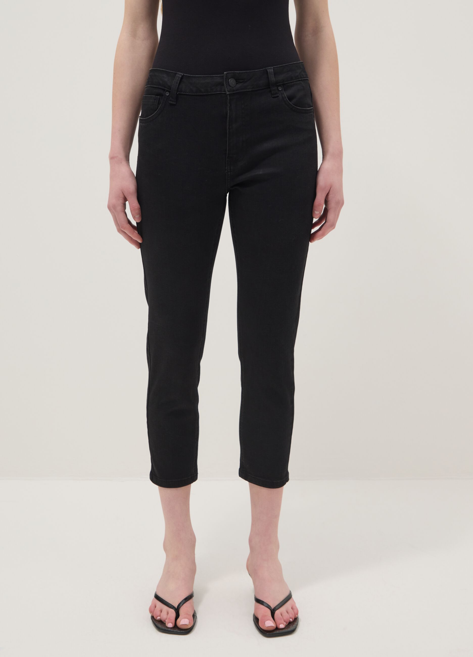 Black skinny jeans in stretch cotton and viscose